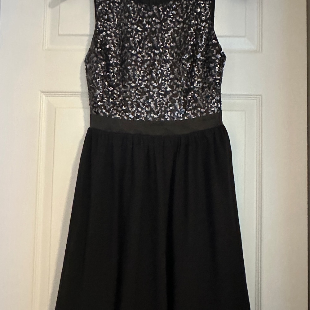 Black and Silver Sequin Dress